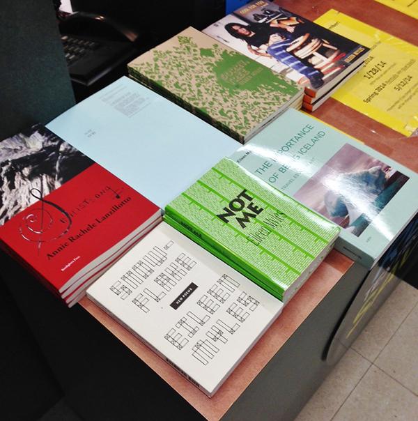 Poetry books currently featured in the school book store. Photo by Caitlin Mota