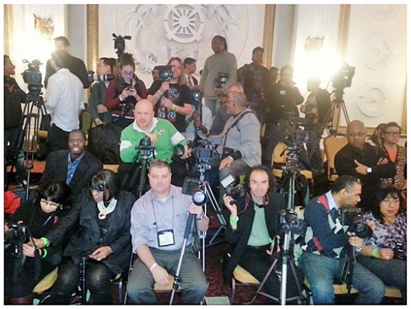 The Press, seated at 2014 Couture Fashion Week at New Yorker Hotel. Photo by Ladiyah Beachum.