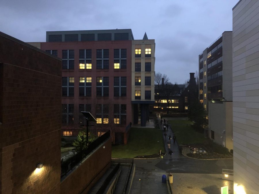 Lights slowly come back on across campus as the lockdown was lifted. 