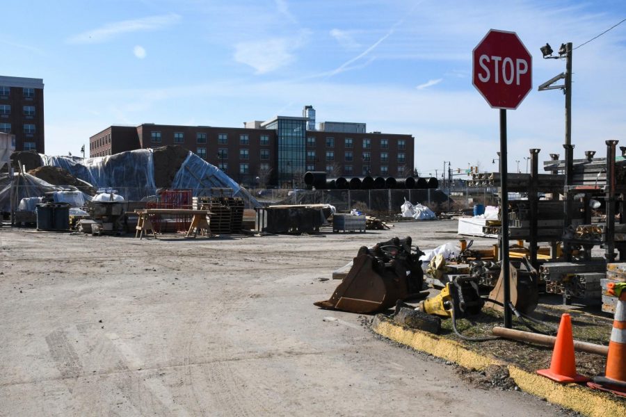 The site of where Lot 3 was located before removed for the upcoming Performing Arts Center. Photo by David Wilson.