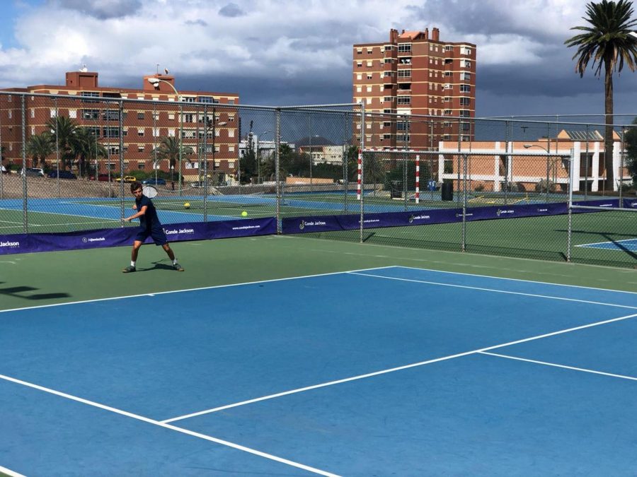 Ley during his training with the NJCU Mens Tennis team. 