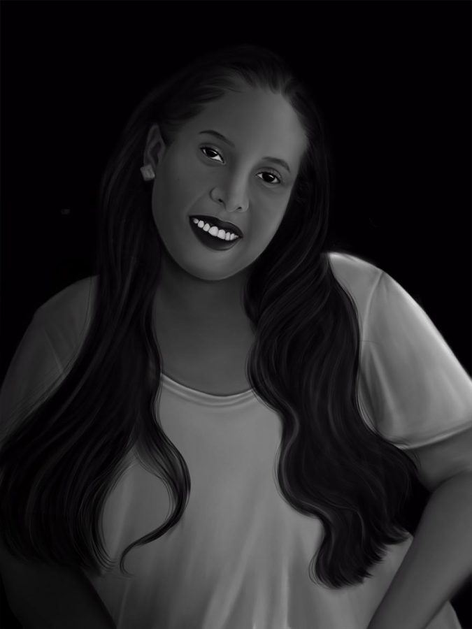 Digital painting by Karla Almonte of Nairoby Nathaly Pérez Reyes. 