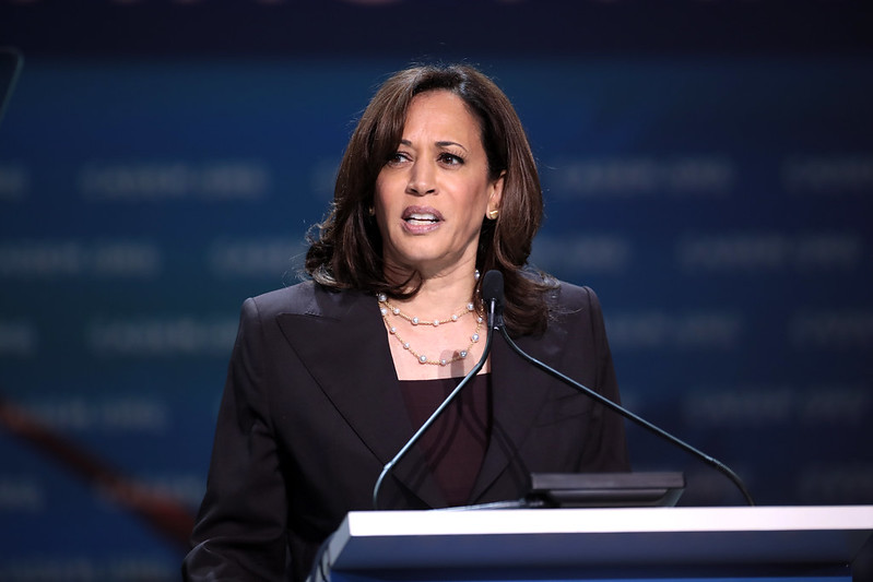 Harris speaking at a Democratic Party Convention.
Photo by Gage Skidmore/Flickr
