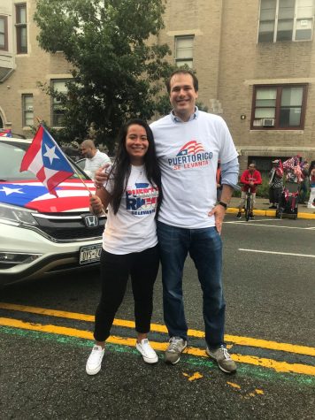 Laura Bustamante with Councilman Solomon at a Puerto Rican parade. Photo Courtesy of James Solomon.