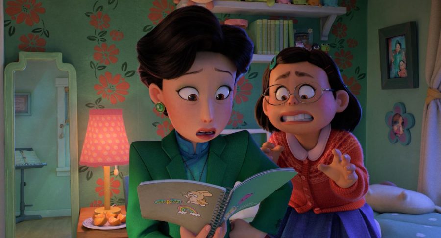 Mei Lee and her mother in Turning Red. Photo by Disney Pixar. 